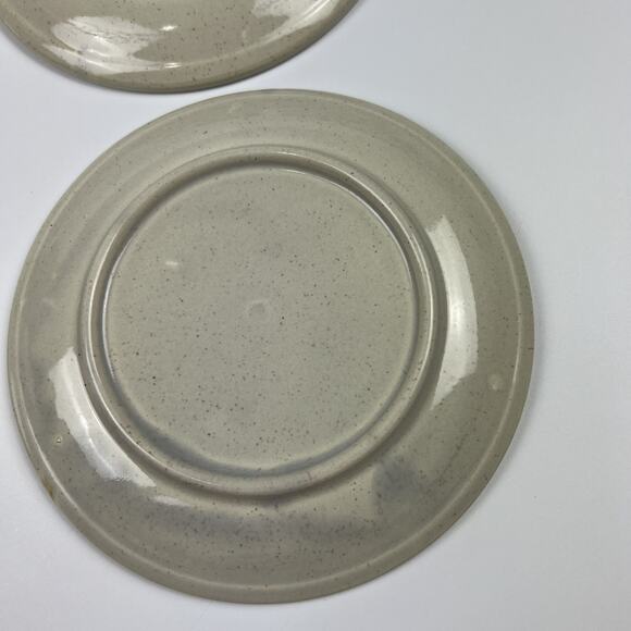 Lot of 4 Vintage Blue Band Speckled Stoneware Cup Saucers 6” Restaurant Style - Picture 9 of 10